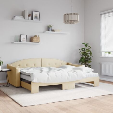 Sofá cama nido con colchón tela crema 80x200 cm vidaXL (1/5)
