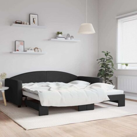 Sofá cama nido tela negro 100x200 cm vidaXL (1/5)