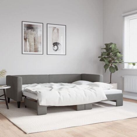Sofá cama nido tela gris oscuro 80x200 cm vidaXL