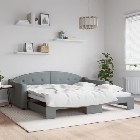 Sofá cama nido tela gris claro 100x200 cm vidaXL (1/5)
