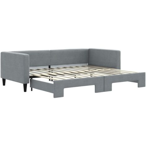 Sofá cama nido tela gris claro 90x200 cm vidaXL (1/5)
