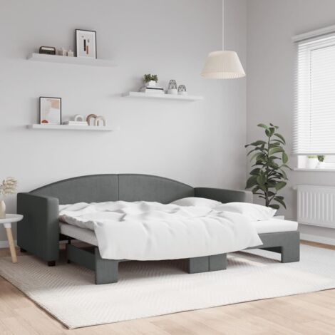 Sofá cama nido tela gris oscuro 90x190 cm vidaXL (1/5)