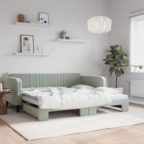Sofá cama nido terciopelo gris claro 100x200 cm vidaXL
