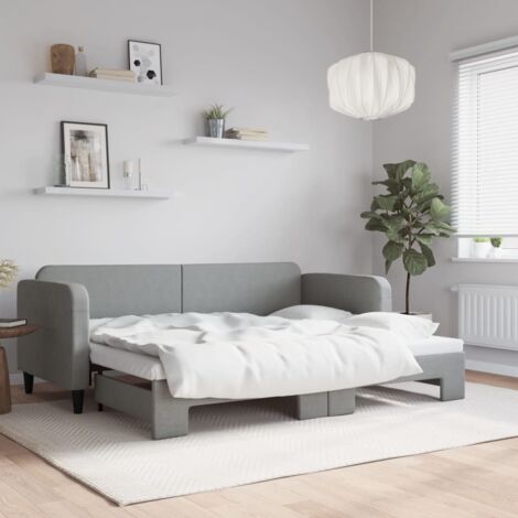 Sofá cama nido tela gris claro 80x200 cm vidaXL