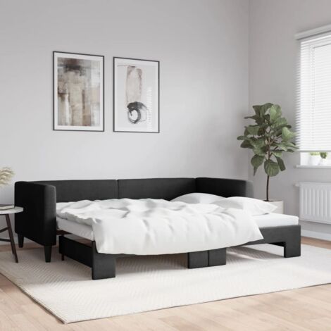 Sofá cama nido tela negro 90x190 cm vidaXL