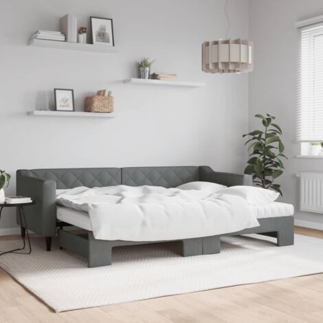 Sofá cama nido con colchón tela gris oscuro 80x200 cm vidaXL (1/5)