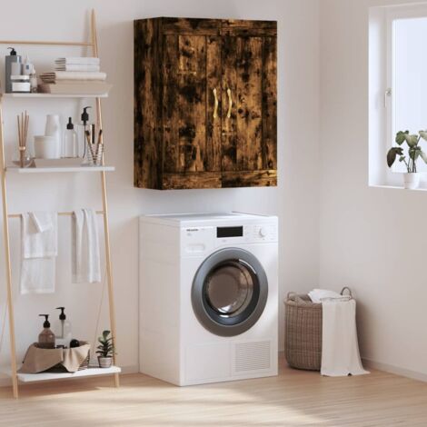 Armario de pared madera ingeniería roble ahumado 69,5x34x90 cm vidaXL (1/5)