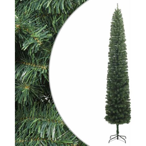 Árbol de Navidad estrecho con soporte PVC 270 cm vidaXL