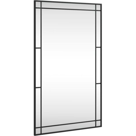Espejo de pared rectangular de hierro negro 60x100 cm vidaXL