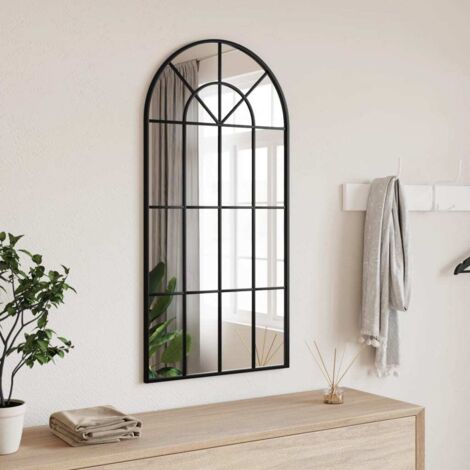 Espejo de pared arco de hierro negro 50x100 cm vidaXL
