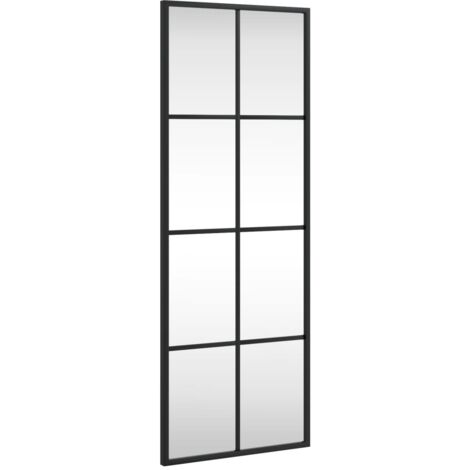Espejo de pared rectangular de hierro negro 30x80 cm vidaXL
