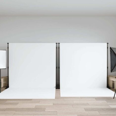 Soportes de telón de fondo 2 uds acero negro 305x243 cm vidaXL