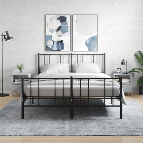 Mesitas noche 2 uds madera ingeniería gris hormigón 40x35x50 cm vidaXL