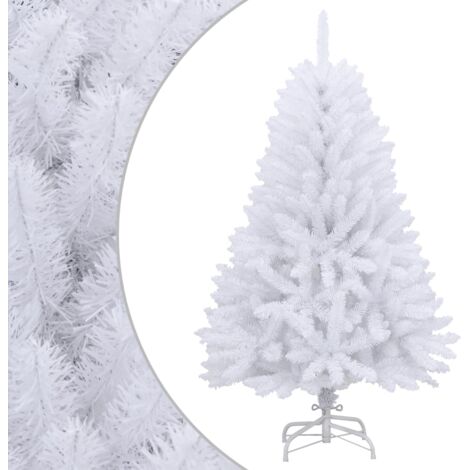 vidaXL Árbol de Navidad artificial con bisagras y soporte blanco 150cm (1/5)