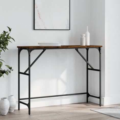 Mesa consola madera de ingeniería roble ahumado 100x32x75 cm vidaXL