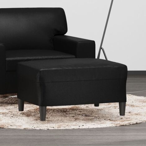 Reposapiés de cuero sintético negro 70x55x41 cm vidaXL