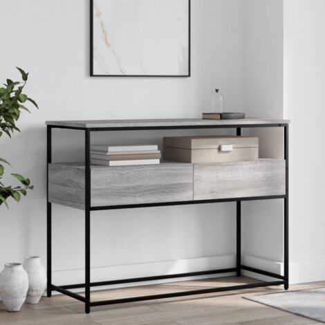 Mesa consola madera de ingeniería gris Sonoma 100x40x75 cm vidaXL
