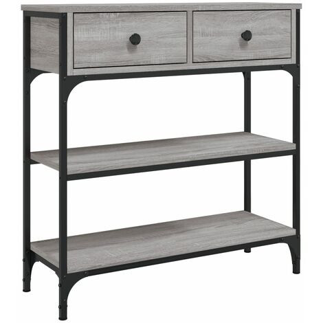 Mesa consola madera de ingeniería gris Sonoma 72,5x25x75 cm vidaXL