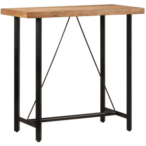 Mesa alta de hierro y madera maciza de acacia 110x55x107 cm vidaXL