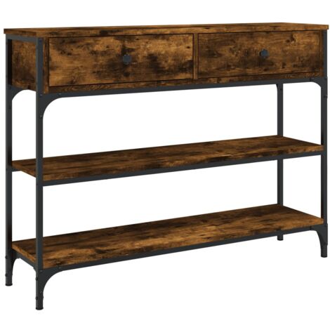 Mesa consola madera de ingeniería roble ahumado 100x25x75 cm vidaXL