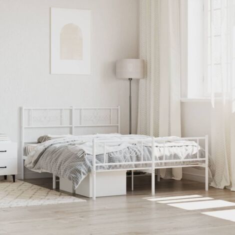 Estructura cama sin colchón con estribo metal blanco 120x200 cm vidaXL (1/5)