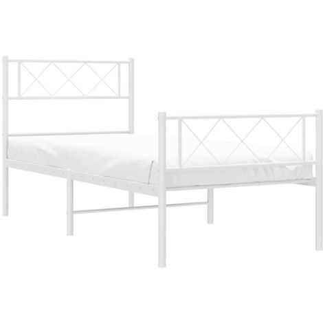 Estructura cama sin colchón con estribo metal blanco 100x200 cm vidaXL (1/5)