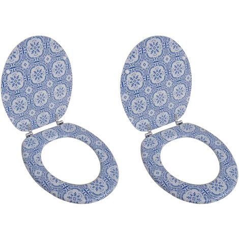 Asiento inodoro con tapa 2 uds MDF porcelana vidaXL (1/5)