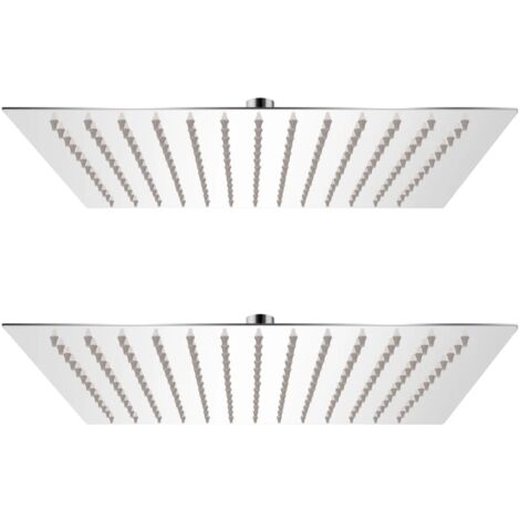 Cabezal de ducha efecto lluvia 2 uds acero inoxidable 25x25 cm vidaXL