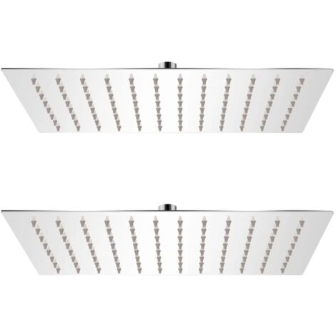 Cabezal de ducha efecto lluvia 2 pzs acero inoxidable 20x30 cm vidaXL