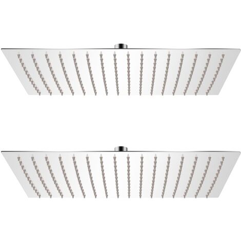 Cabezal de ducha efecto lluvia 2 pzs acero inoxidable 30x40 cm vidaXL