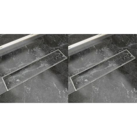 Desagüe lineal de ducha 2 piezas 530x140 mm acero inoxidable vidaXL