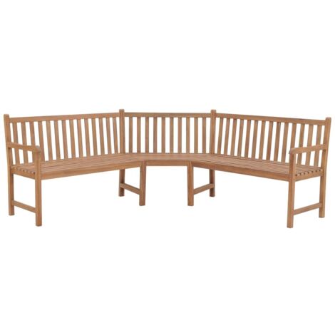 vidaXL Banco de esquina de jardín 202x202x90 cm madera maciza teca - Marrón