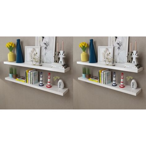 Estantes de pared 4 unidades blanco 120 cm vidaXL