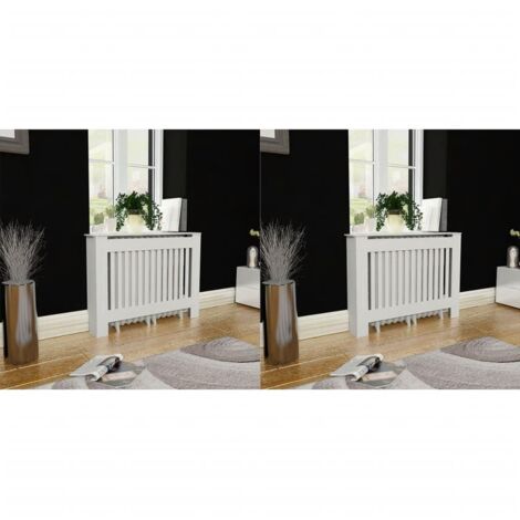 Cubiertas para radiador 2 unidades MDF blanco 112 cm vidaXL