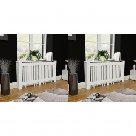 Cubiertas para radiador 2 unidades MDF blanco 152 cm vidaXL