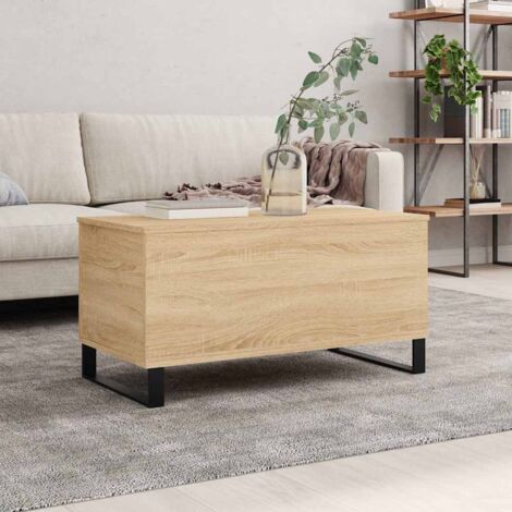 Mesa de centro madera contrachapada roble Sonoma 90x44,5x45 cm vidaXL