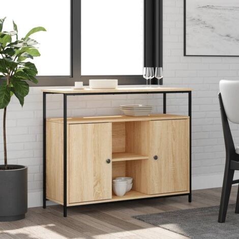 Aparador Roble Sonoma 100x35x80 cm Madera de ingeniería vidaXL