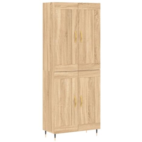 Aparador alto madera contrachapada color roble 69,5x34x180 cm vidaXL