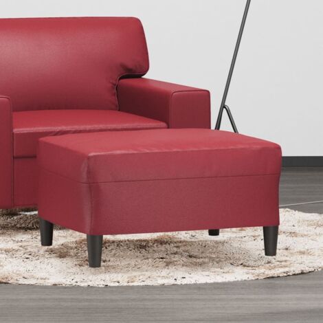 Reposapiés de cuero sintético rojo tinto 70x55x41 cm vidaXL