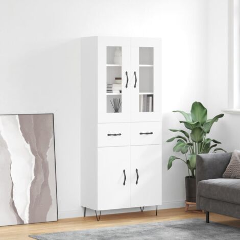 Aparador alto madera contrachapada blanco 69,5x34x180 cm vidaXL