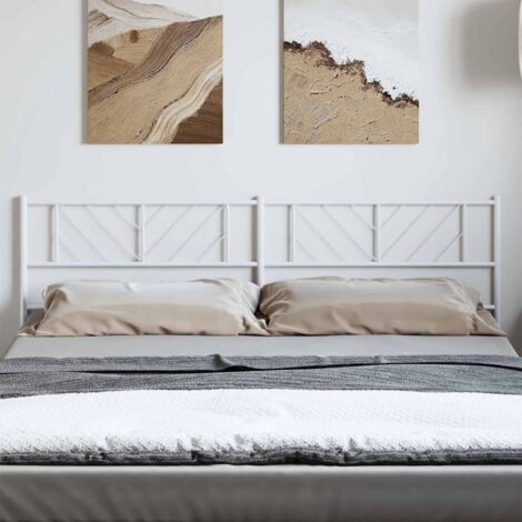 Cabecero de metal blanco 180 cm vidaXL
