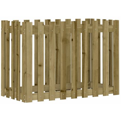 Arriate elevado jardín valla madera impregnada pino 100x50x70cm vidaXL (1/5)