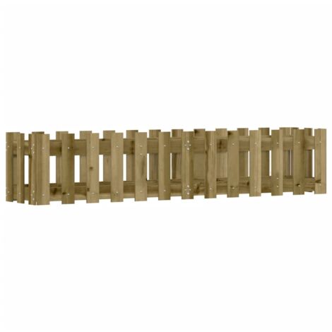 Arriate elevado jardín valla madera impregnada pino 150x30x30cm vidaXL (1/5)