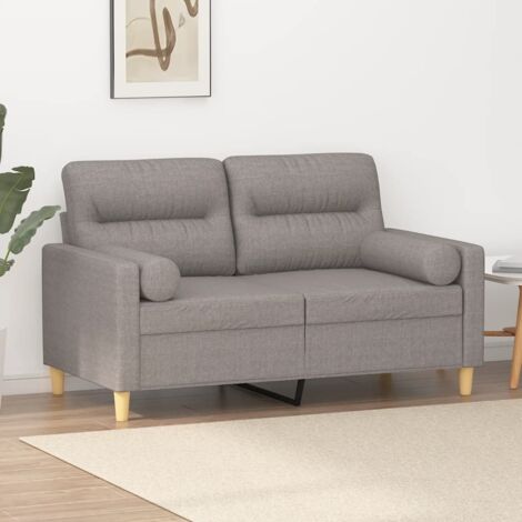 Sofá de 2 plazas con cojines tela gris taupe 120 cm vidaXL