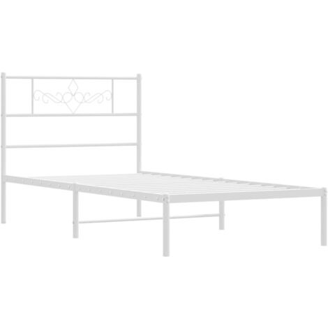 Estructura cama sin colchón con cabecero metal blanco 90x190 cm vidaXL (1/5)