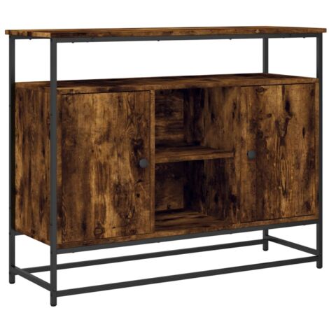 Aparador de madera de ingeniería roble ahumado 100x35x80 cm vidaXL