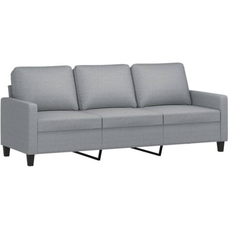 Sofá de 3 plazas de tela gris claro 180 cm vidaXL
