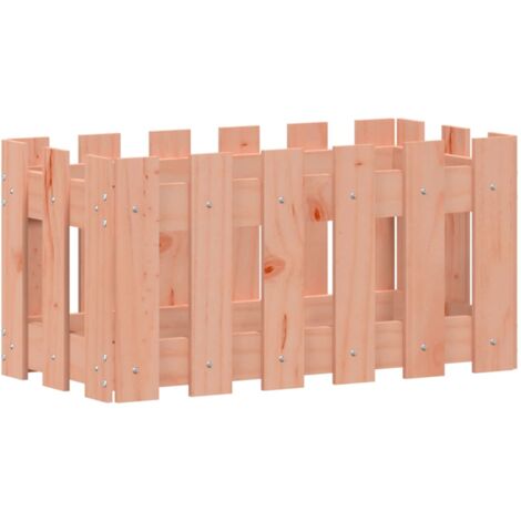 Jardinera con diseño de valla madera maciza Douglas 60x30x30 cm vidaXL (1/5)