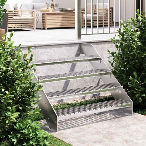 Peldaño de rejilla acero galvanizado 100x24x7 cm vidaXL