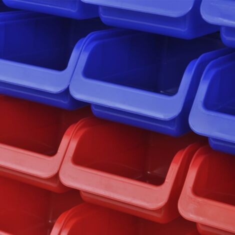 Organizador de herramientas de garaje de pared azul y rojo vidaXL